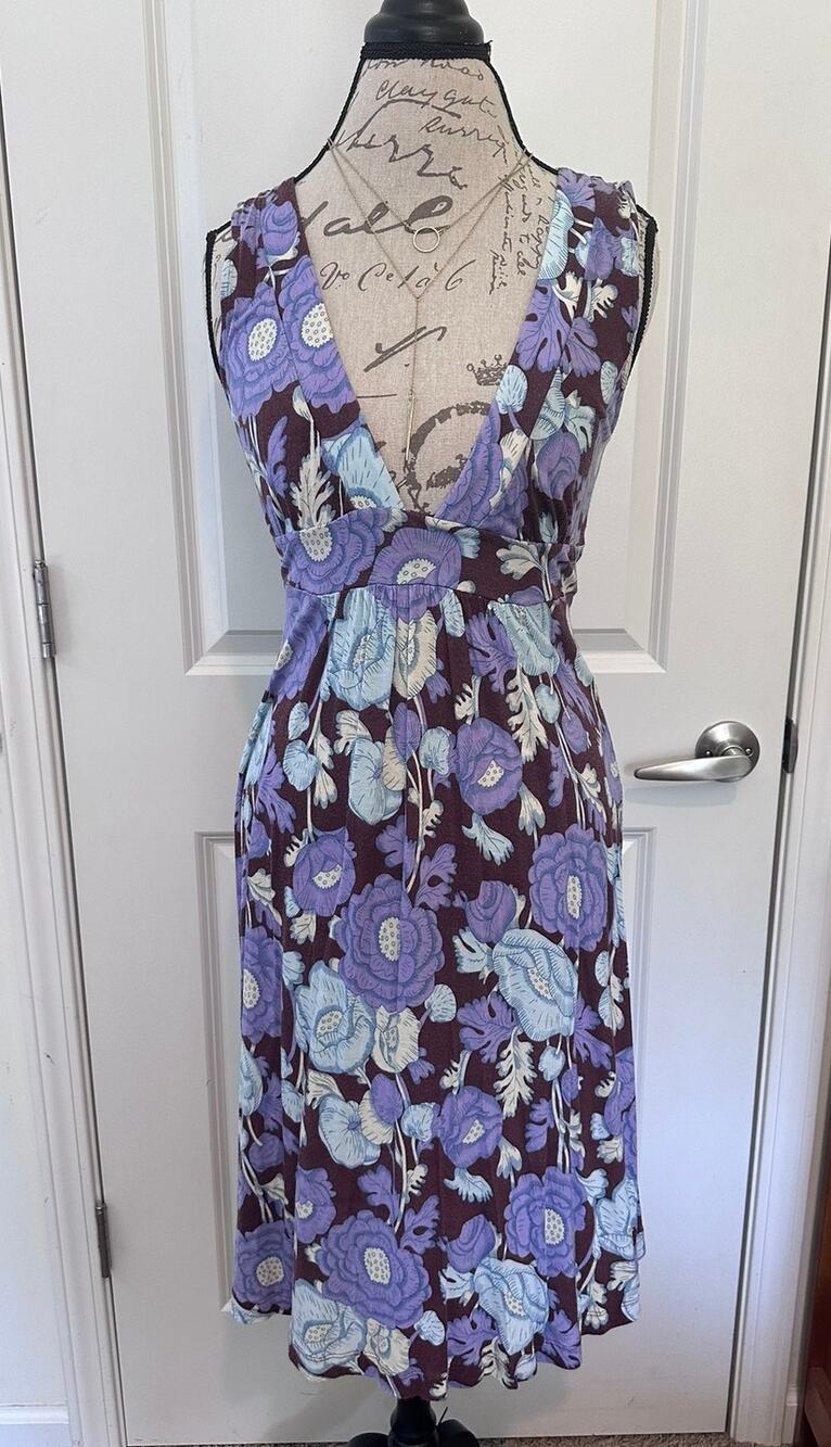 Lux Urban Outfitters Women's sz L Low Cut Floral Sundress Midi Y2K Fall attire